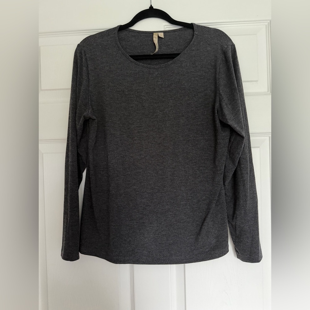 Comfy USA Dark Gray Long Sleeve Top Womens Size Large